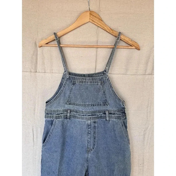 FOREVER 21 Women's Medium Wash Strappy Denim fitted overalls Jumpsuit Size S - Picture 9 of 13